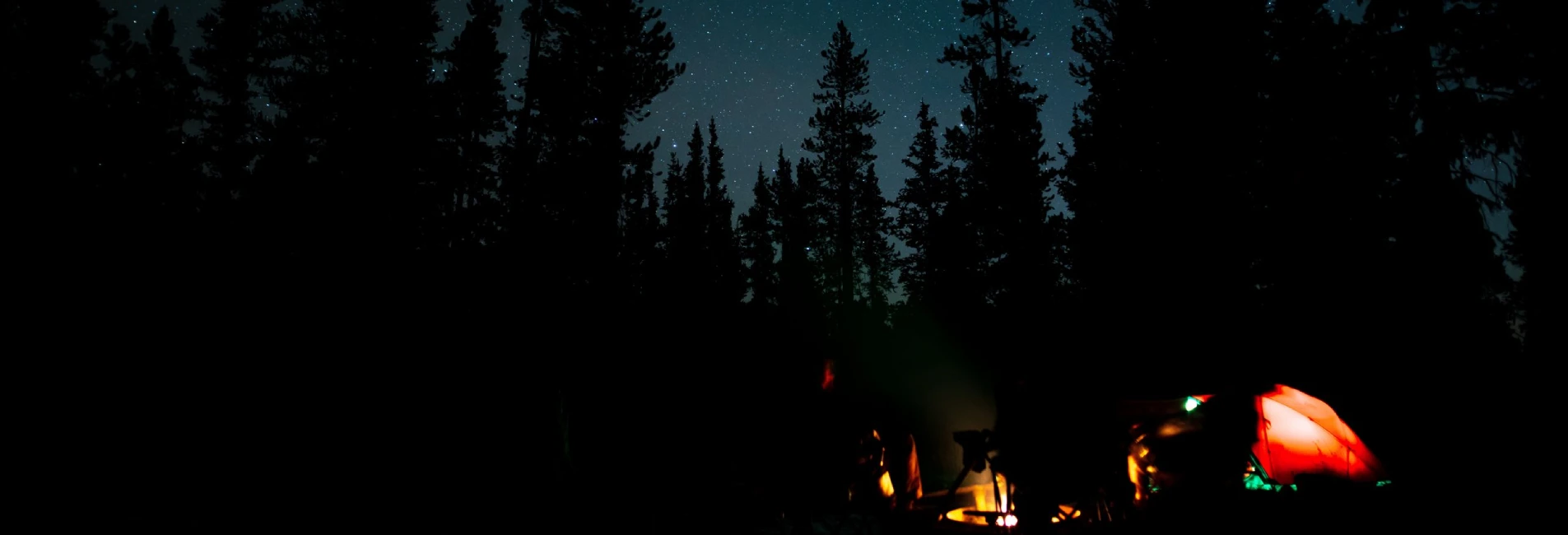 Camping tent in forest