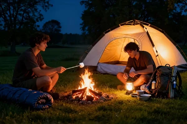 Tent in rain