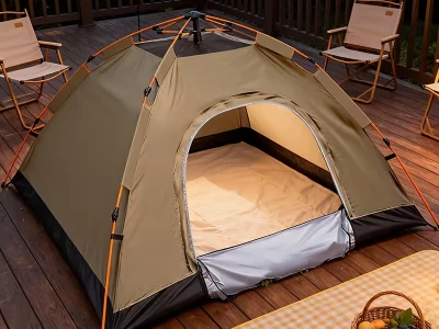 Customer with tent